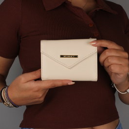 Zoozie Bags Cartera y Tarjetero de Piel Beige